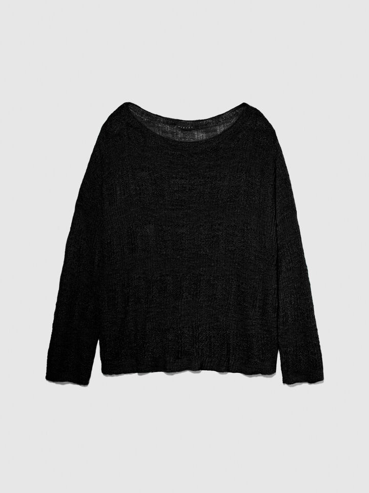 Boat neck sweater - women's boat neck sweaters - Black | Sisley image number 6